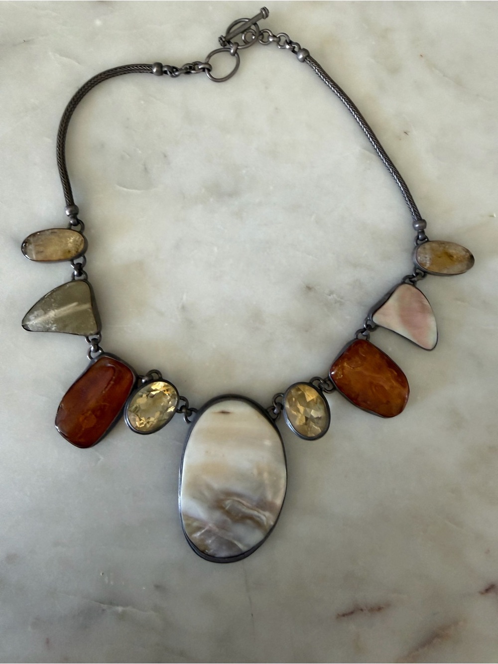 Multicolor Stone Statement Necklace - Women Jewelry